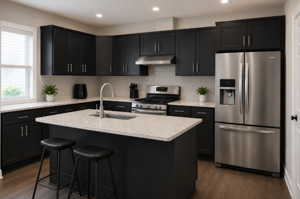 Beautiful vinyl wrapped kitchen