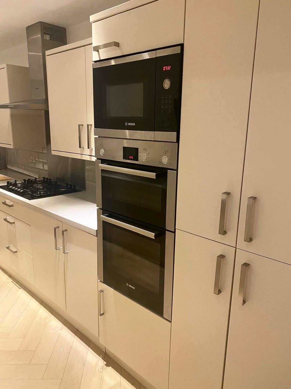 Cream kitchen after transformation