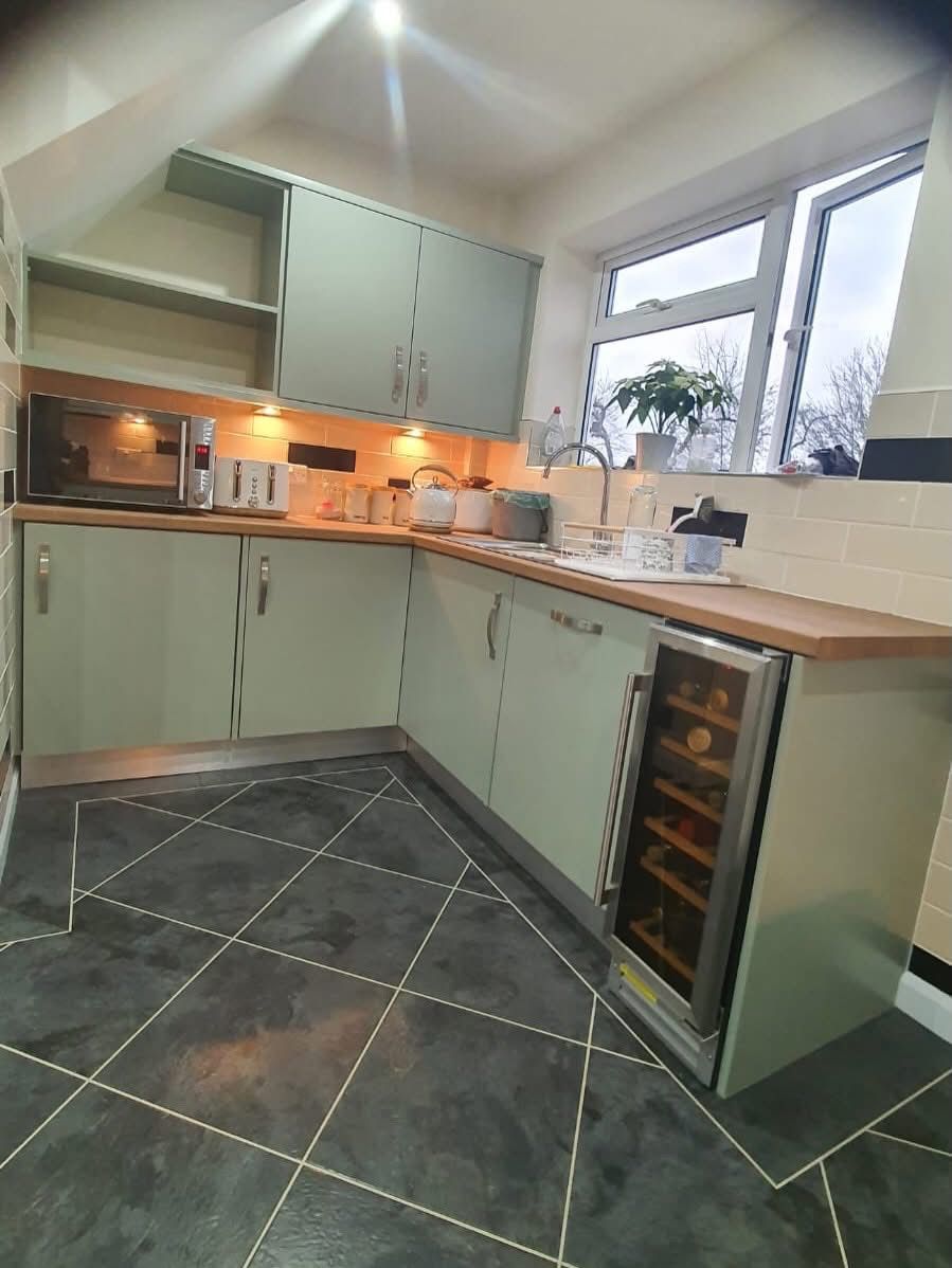 Full sage green kitchen transformation
